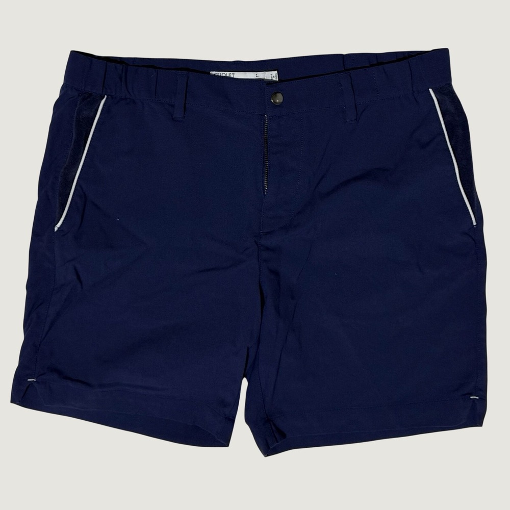 CRIQUET Court Shorts Mens Large Terry Pockets Navy Performance Stretch Wear